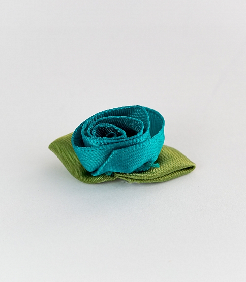 Large Ribbon Rose 100 Pcs Turquoise - Click Image to Close